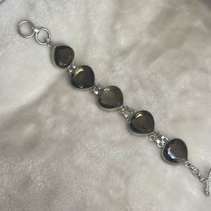 Women’s smoky, topaz, adjustable bracelet, silver